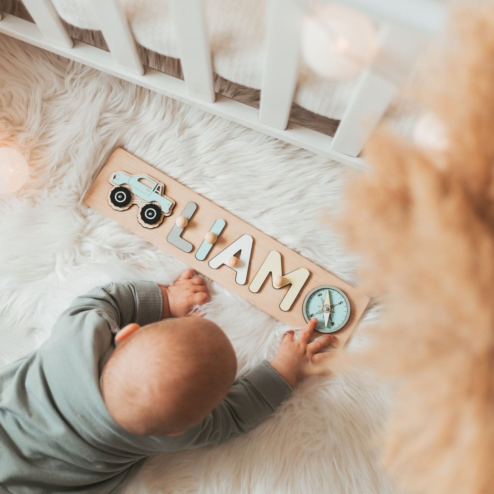 Personalized Name Puzzle Montessori Toy for Toddlers, Nursery Decor, and Baby Shower Item