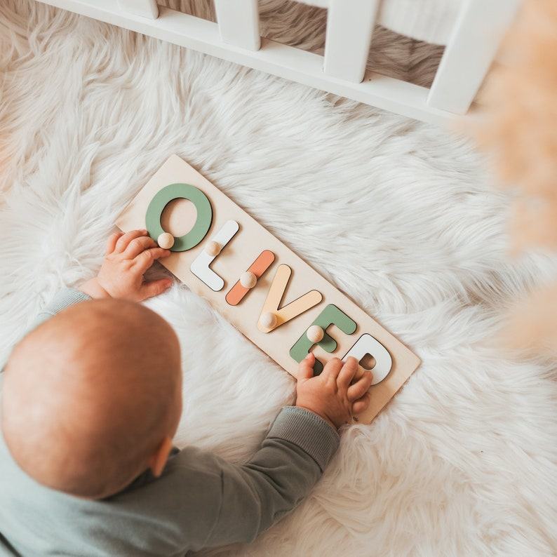 Personalized Name Puzzle Montessori Toy for Toddlers, Nursery Decor, and Baby Shower Item
