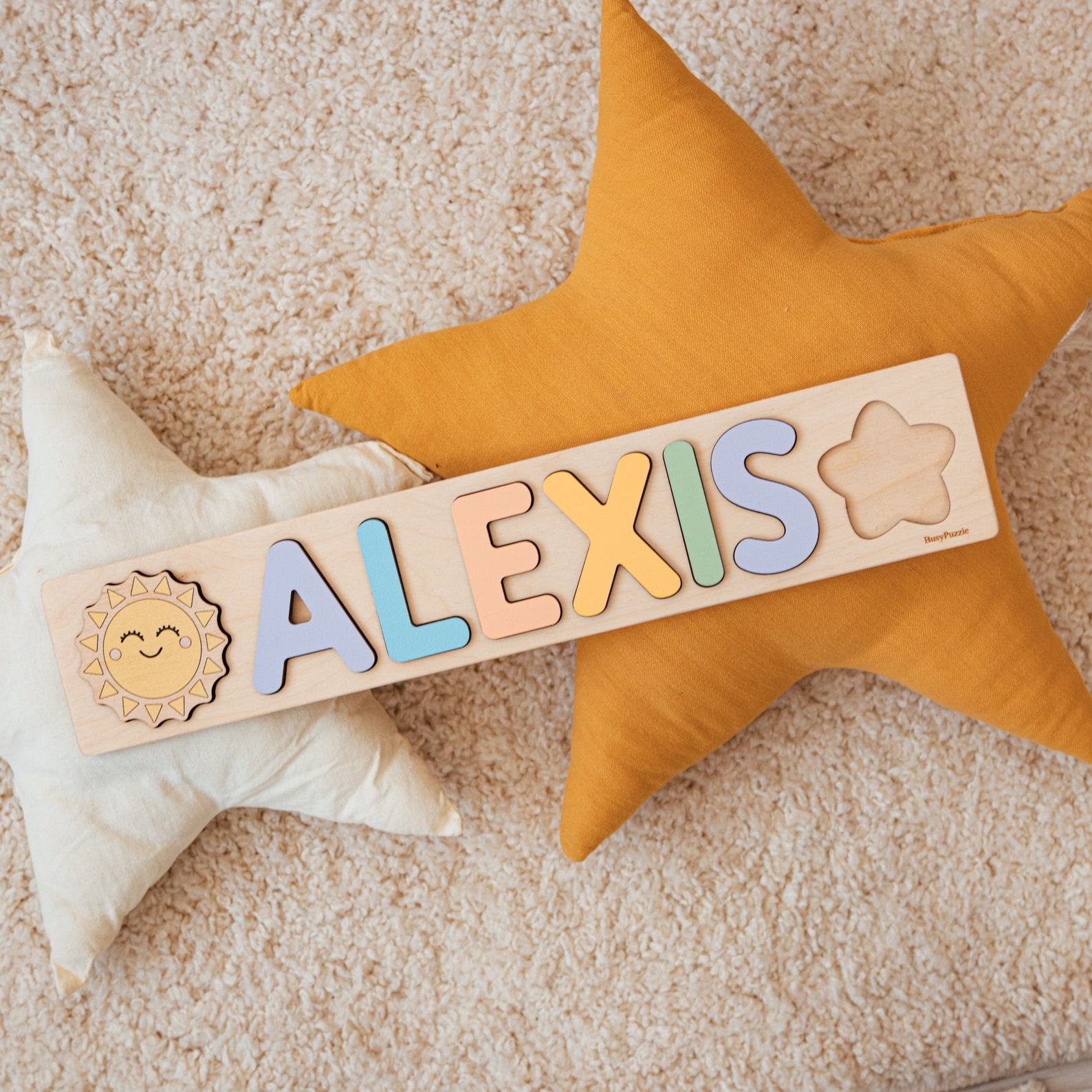Personalized Name Puzzle Montessori Toy for Toddlers, Nursery Decor, and Baby Shower Item