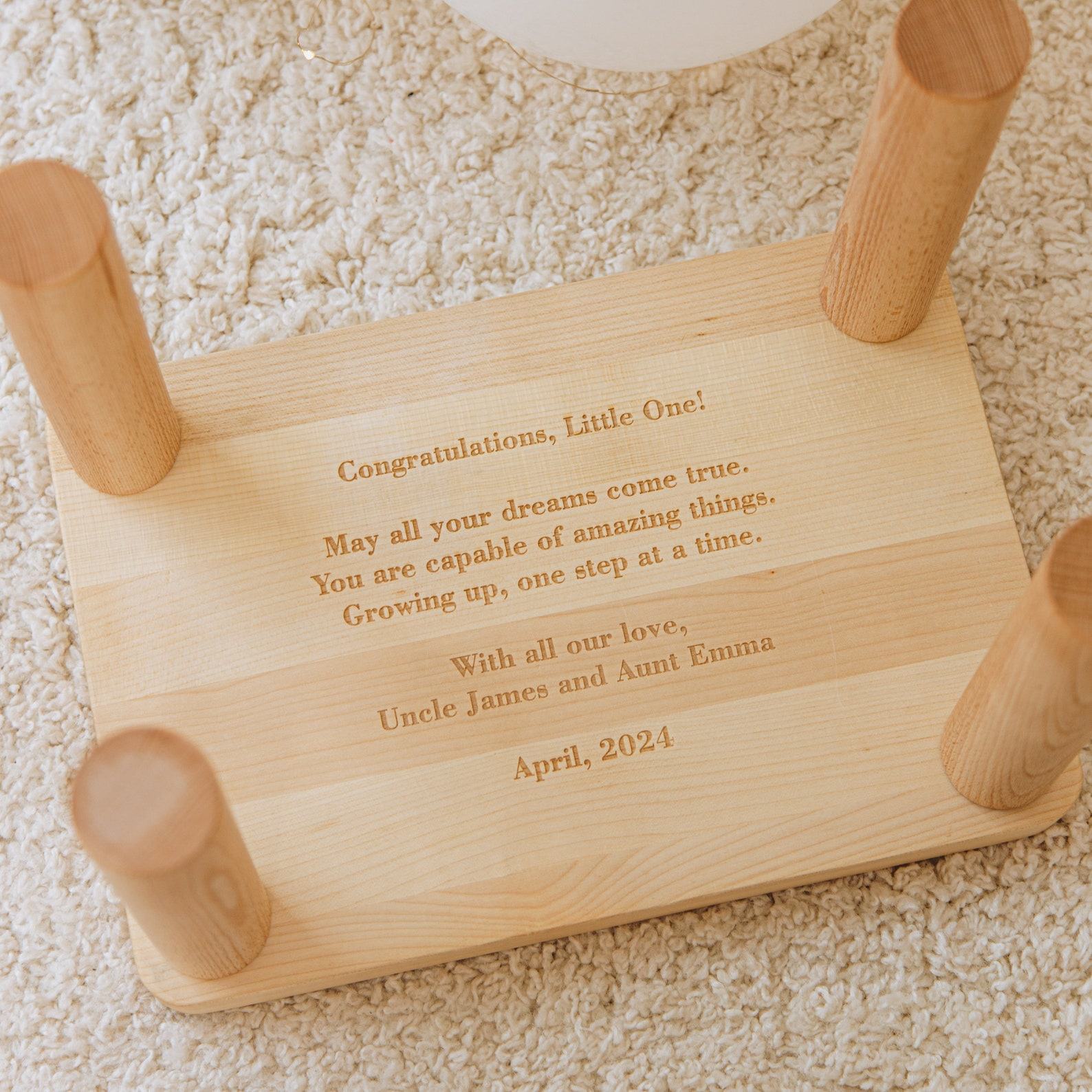Personalized Name Puzzle Step Stool – Montessori Toddler Chair & Unique Baby Present