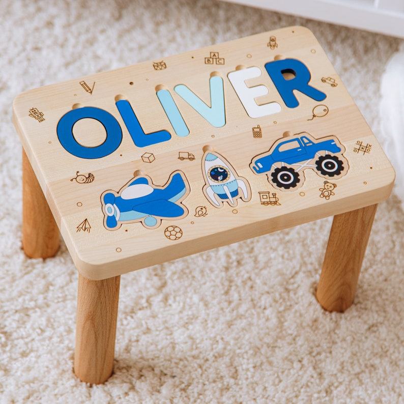 Personalized Name Puzzle Step Stool A Sensory Adventure for Toddlers