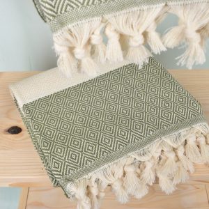 Personalized Olive Green Diamond Towel The Interesting  Bachelorette Party Item for Bridesmaids