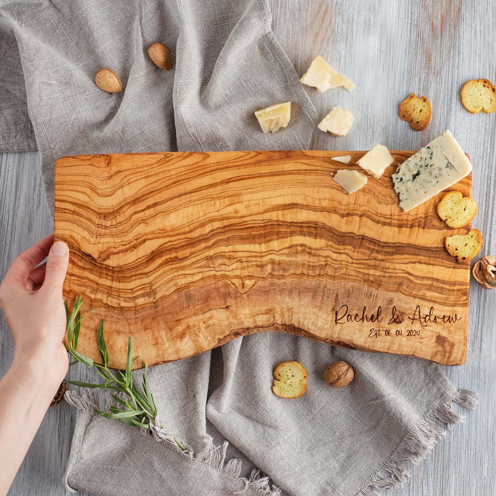 Personalized Olive Wood Charcuterie Board A Unique Anniversary Item for Couples