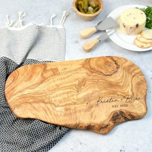 Personalized Olive Wood Charcuterie Board Rustic Elegance for Memorable Gatherings