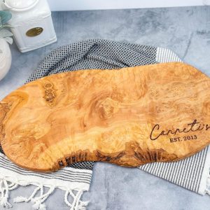 Personalized Olive Wood Charcuterie Board Rustic Elegance for Memorable Gatherings