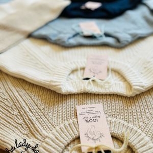 Personalized Organic Cotton Knit Sweater Hand-Embroidered, Custom-Stitched for You