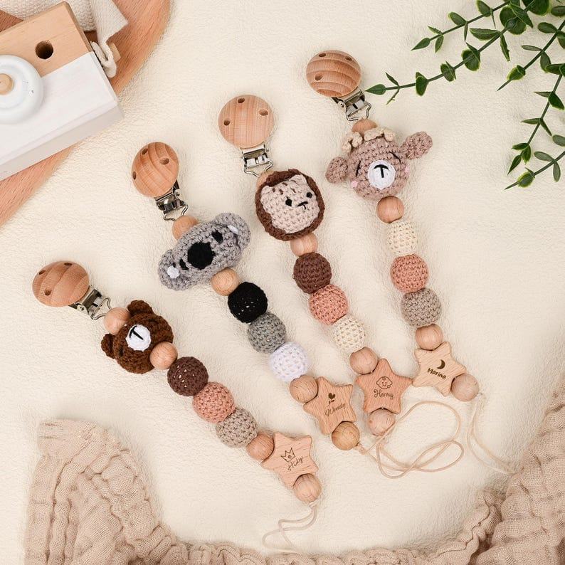 Personalized Pacifier Clip – Custom Name Silicone Soother Holder | Baby Shower Present