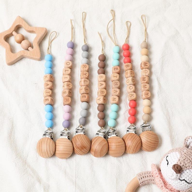 Personalized Pacifier Clip – Custom Name Soother Holder | Baby Shower/Birthday Present