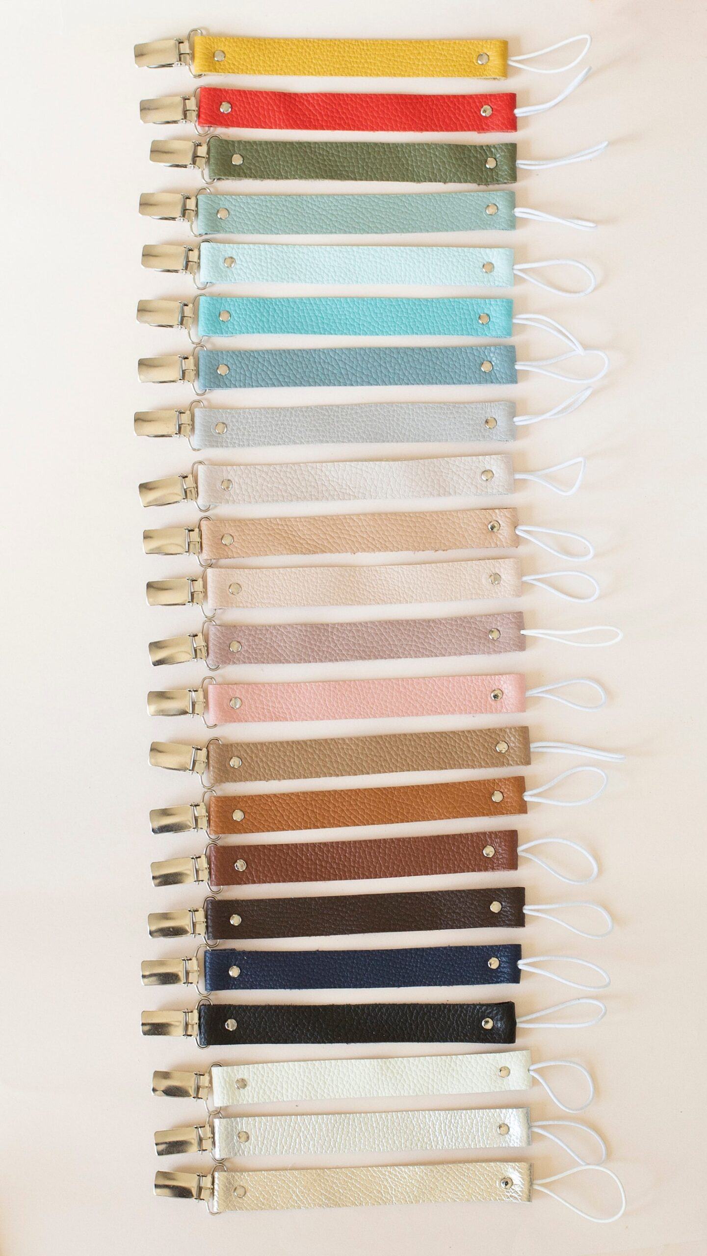 Personalized Pacifier Clip Custom Name, Leather Holder, Baby Dummy Chain - Image 6