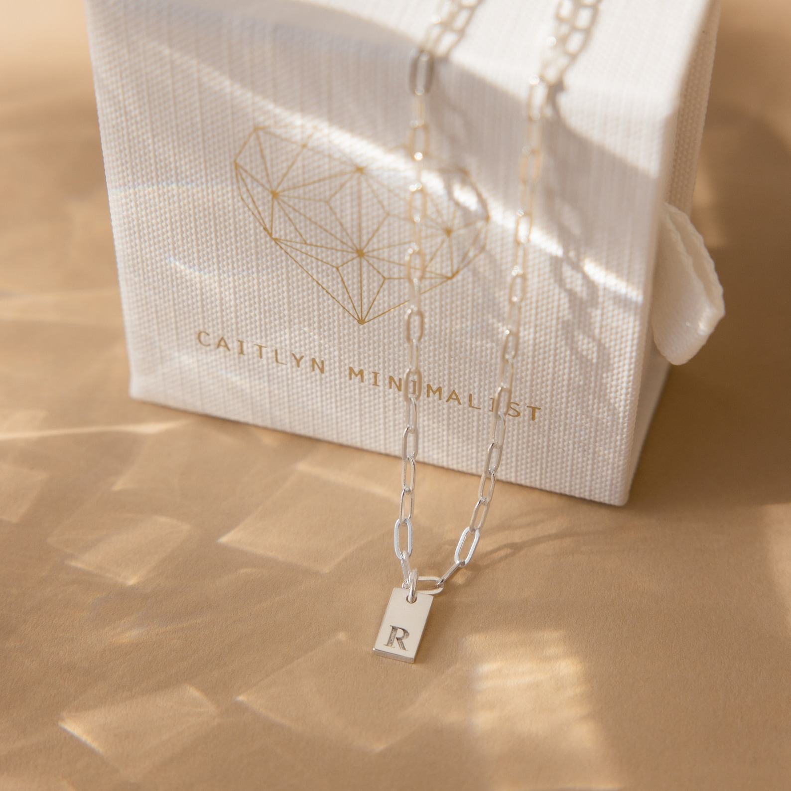 Personalized Paperclip Chain Necklace with Initial Charm A Timeless Item for Mom (NM115bNIF33)