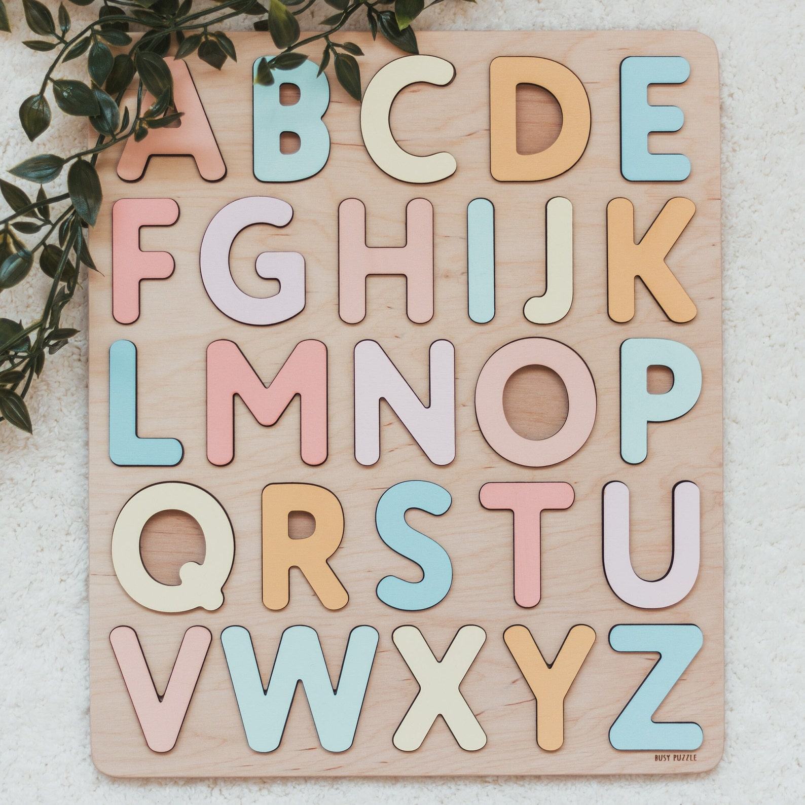 Personalized Pastel Alphabet Puzzle – Unique Baptism Present for Baby