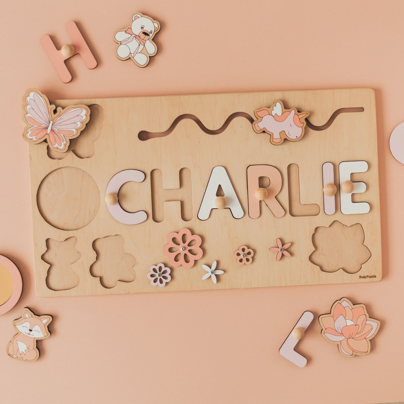 Personalized Pastel Busy Board for Toddler Boys – Montessori Toy, Easter Present & Nursery Decor