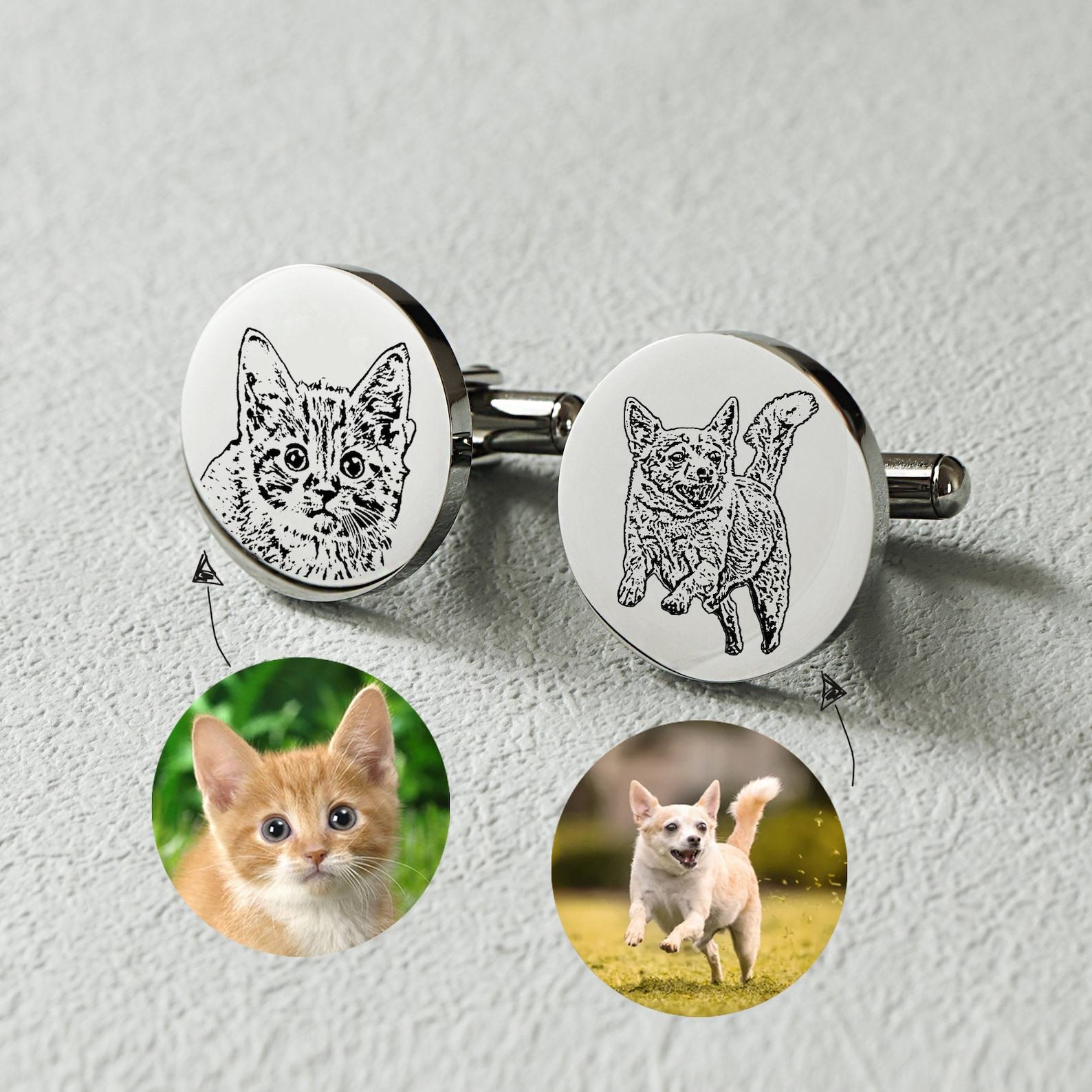 Personalized Pet Cufflinks A Unique Keepsake for the Groom on His Wedding Day