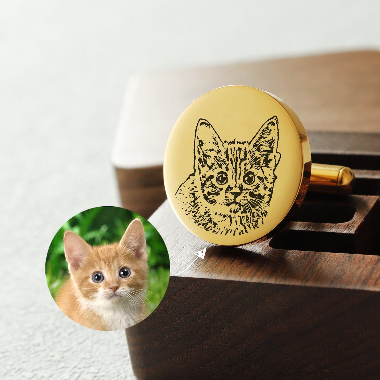 Personalized Pet Cufflinks A Unique Keepsake for the Groom on His Wedding Day