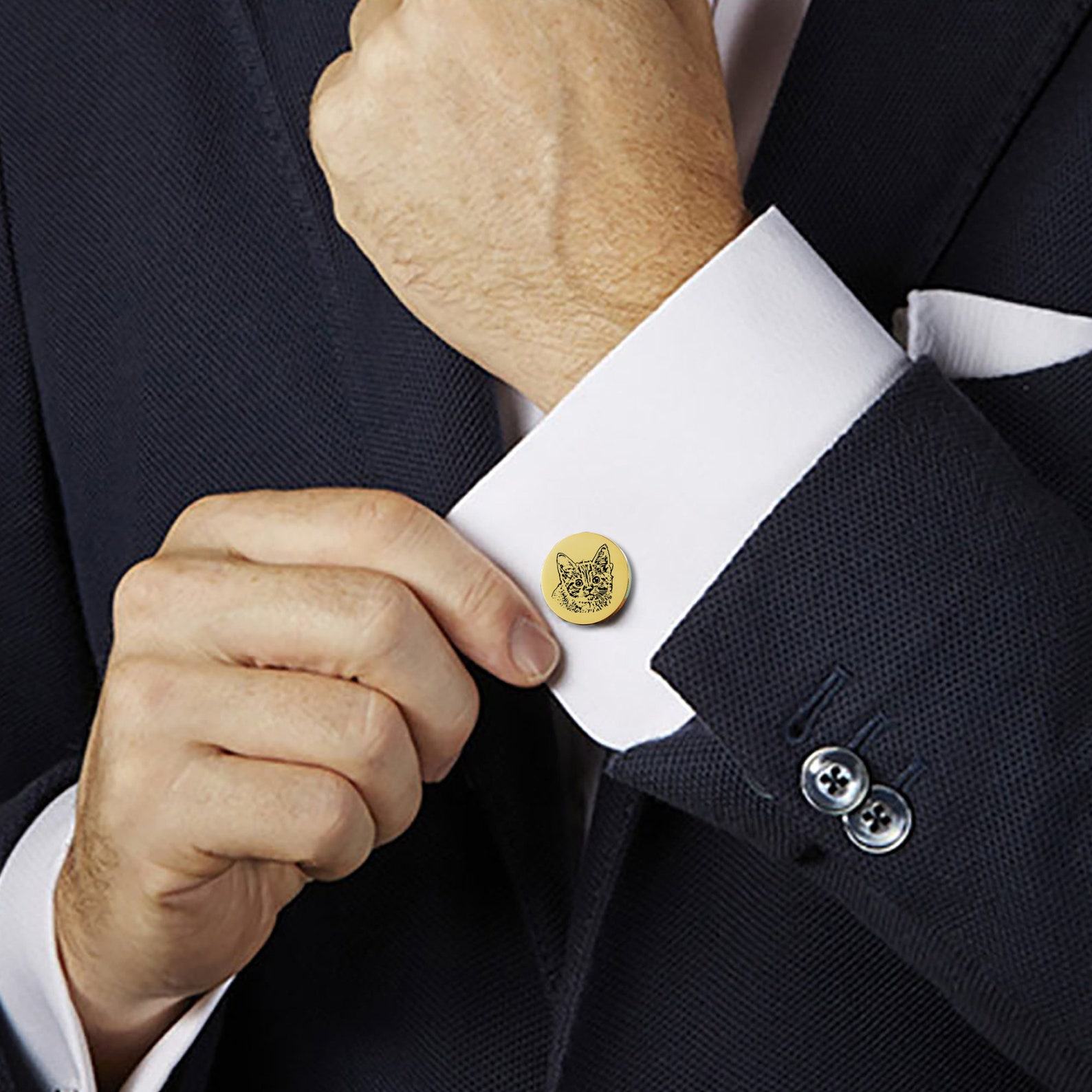 Personalized Pet Cufflinks A Unique Keepsake for the Groom on His Wedding Day