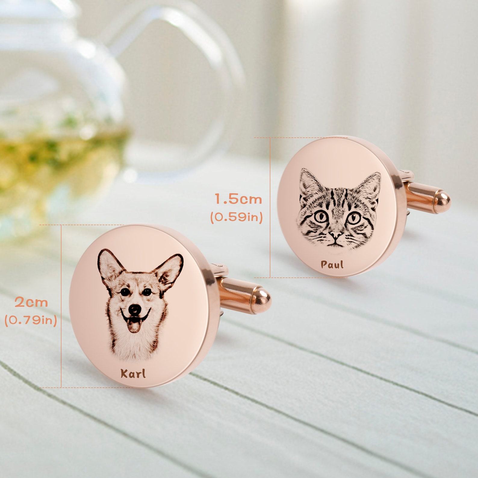 Personalized Pet Portrait Cufflinks Cherish Your Furry Friend’s Memory