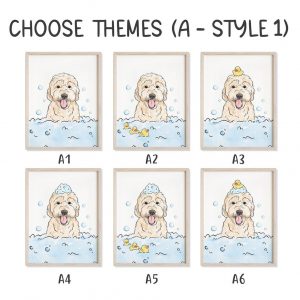 Personalized Pet Portrait Hilarious Bathroom Art for Kids, Custom Pet Item, Pet in Bathtub, Unique Father’s Day Present