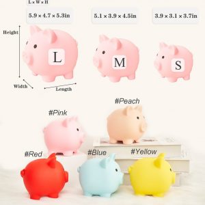 Personalized Piggy Bank for Girls & Boys – Custom Name Large Piggy Bank – Unique Kids Birthday & Baby Shower Present