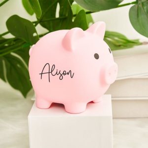 Personalized Piggy Bank for Girls & Boys – Custom Name Large Piggy Bank – Unique Kids Birthday & Baby Shower Present