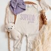 Personalized Purple Embroidered Romper A Cherished Keepsake for Your Little Princess
