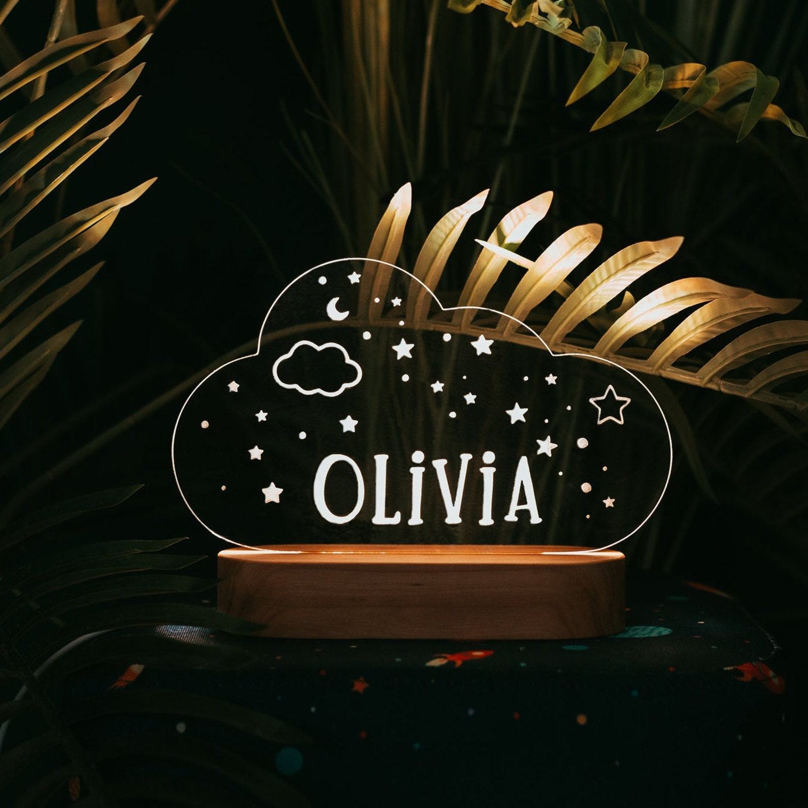 Personalized Rainbow Night Light – Custom Nursery Decor & Unique Baby Present