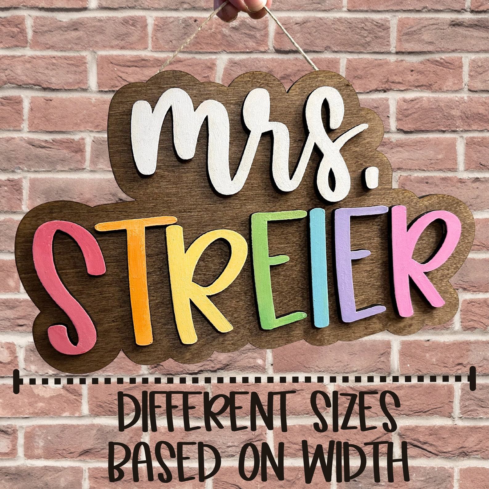 Personalized Rainbow Teacher Door Hanger A Vibrant Welcome for Educators