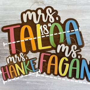 Personalized Rainbow Teacher Door Hanger A Vibrant Welcome for Educators