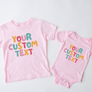 Personalized Retro Text Kids Shirt Design Your Own Custom Toddler Tee