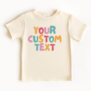 Personalized Retro Text Kids Shirt Design Your Own Custom Toddler Tee
