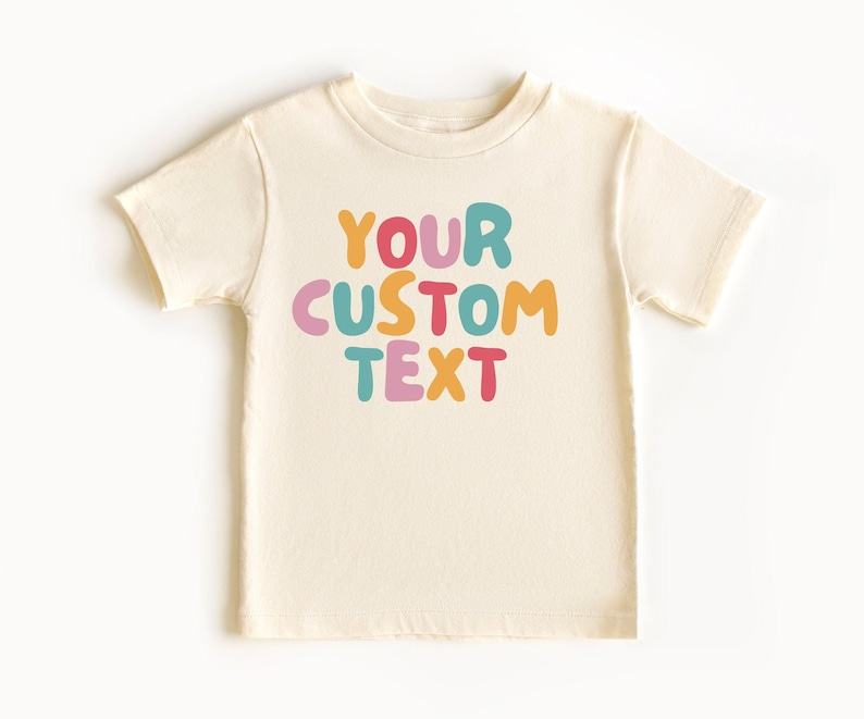 Personalized Retro Text Kids Shirt Design Your Own Custom Toddler Tee