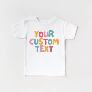 Personalized Retro Text Kids Shirt Design Your Own Custom Toddler Tee