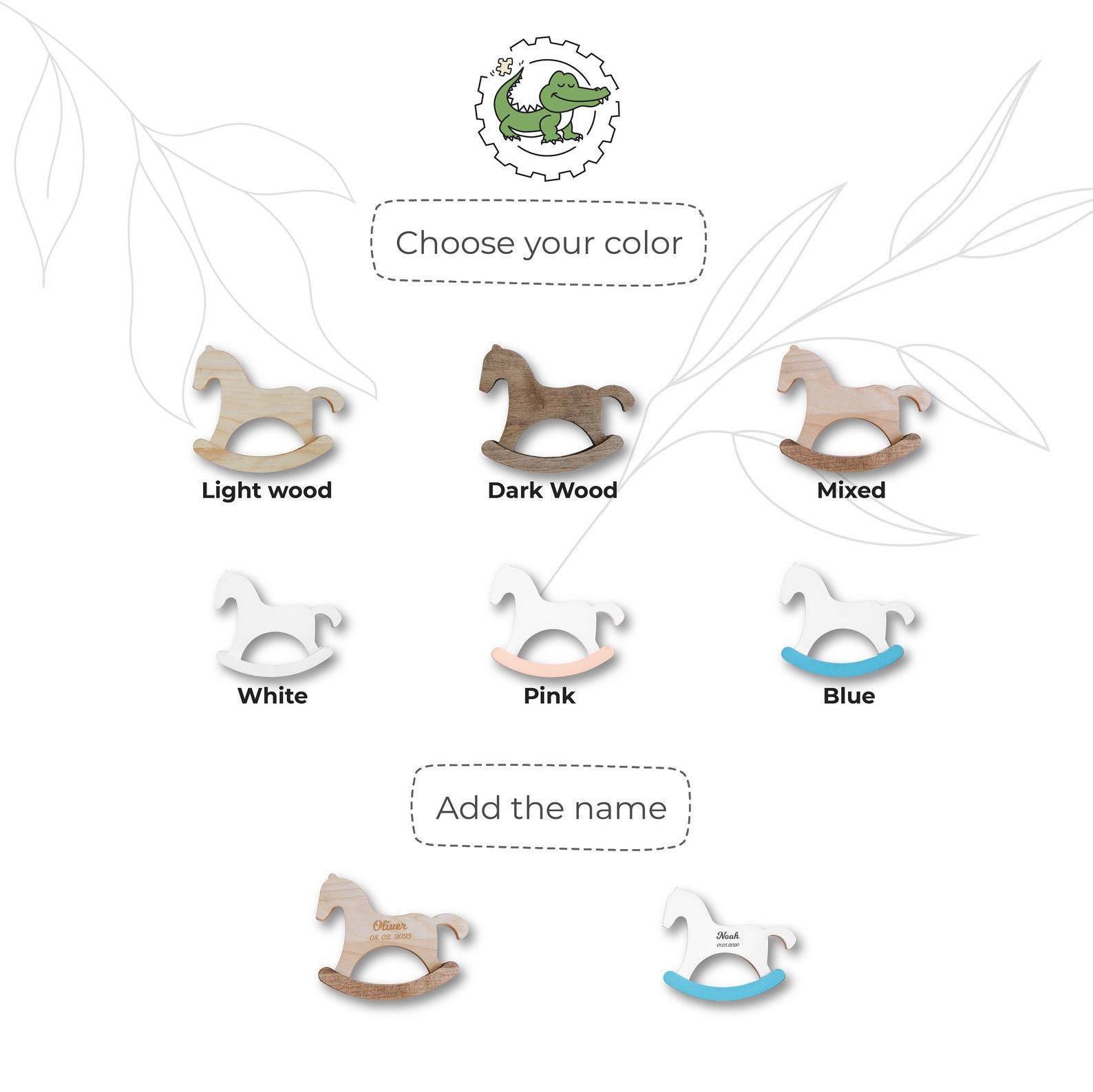 Personalized Rocking Horse – Custom Baby Present for Nursery & Easter