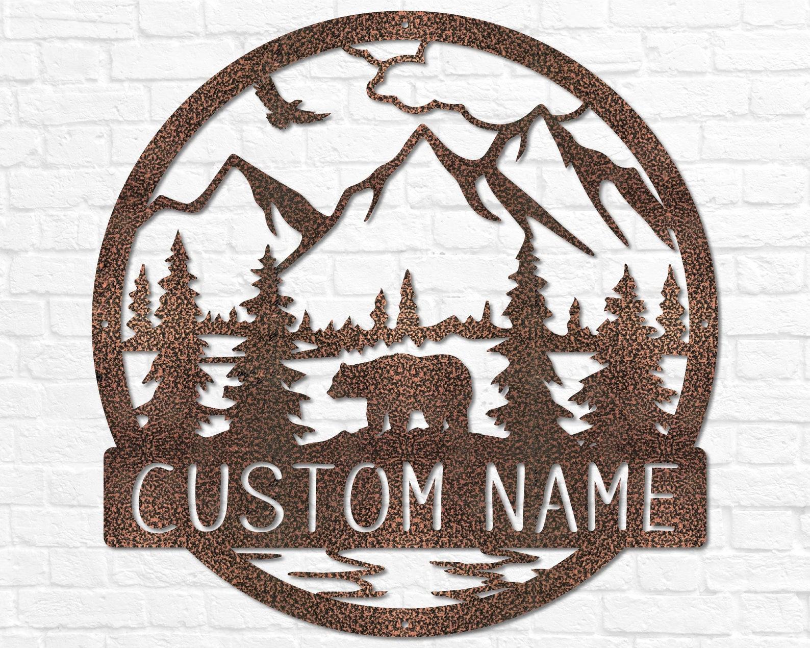 Personalized Rustic Bear Cabin Sign Enhance Your Wilderness Retreat - Image 4