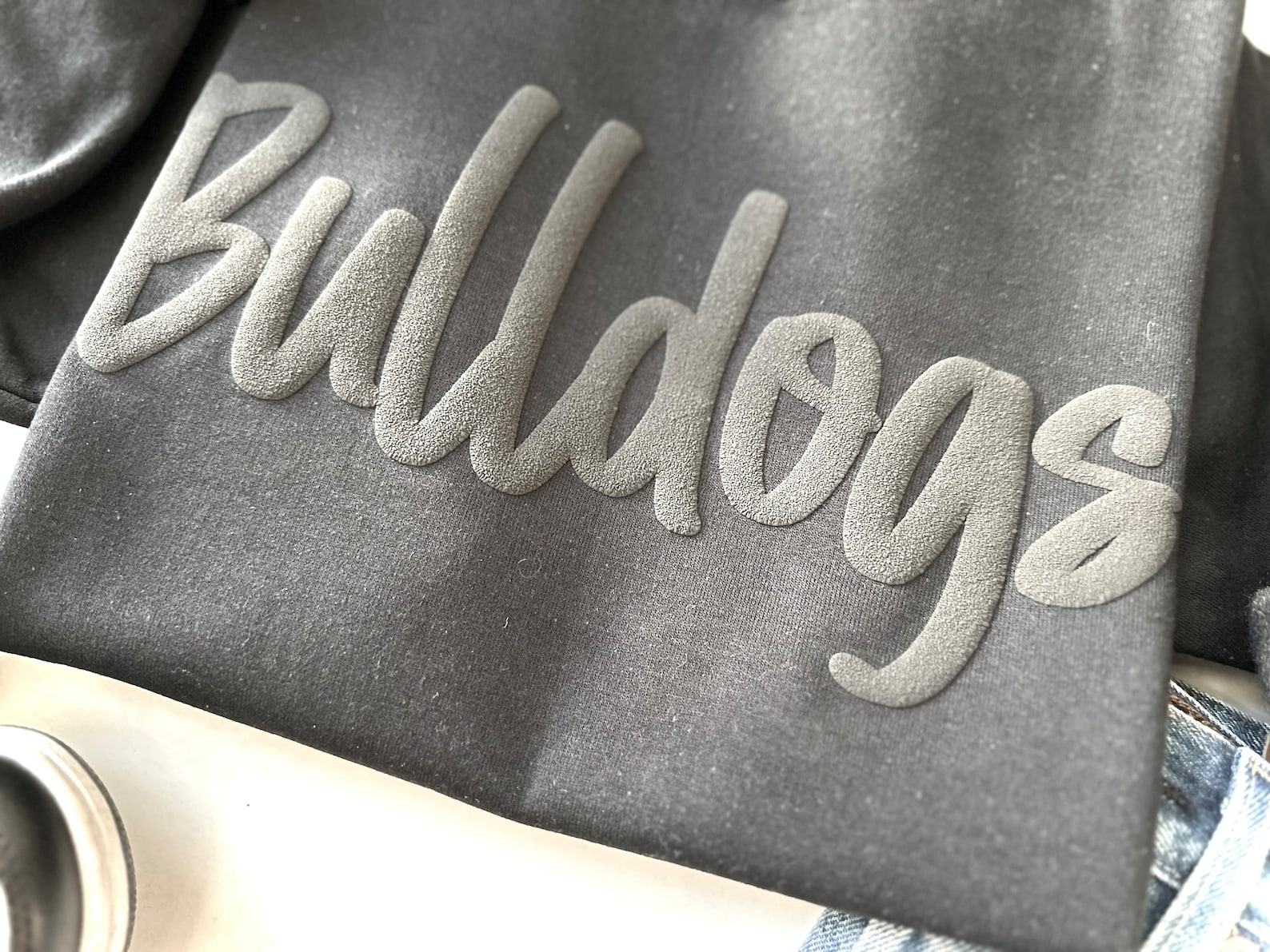 Personalized School Spirit Sweatshirt Design Your Own Mascot, Team Name, and BULLDOGS Font - Image 3