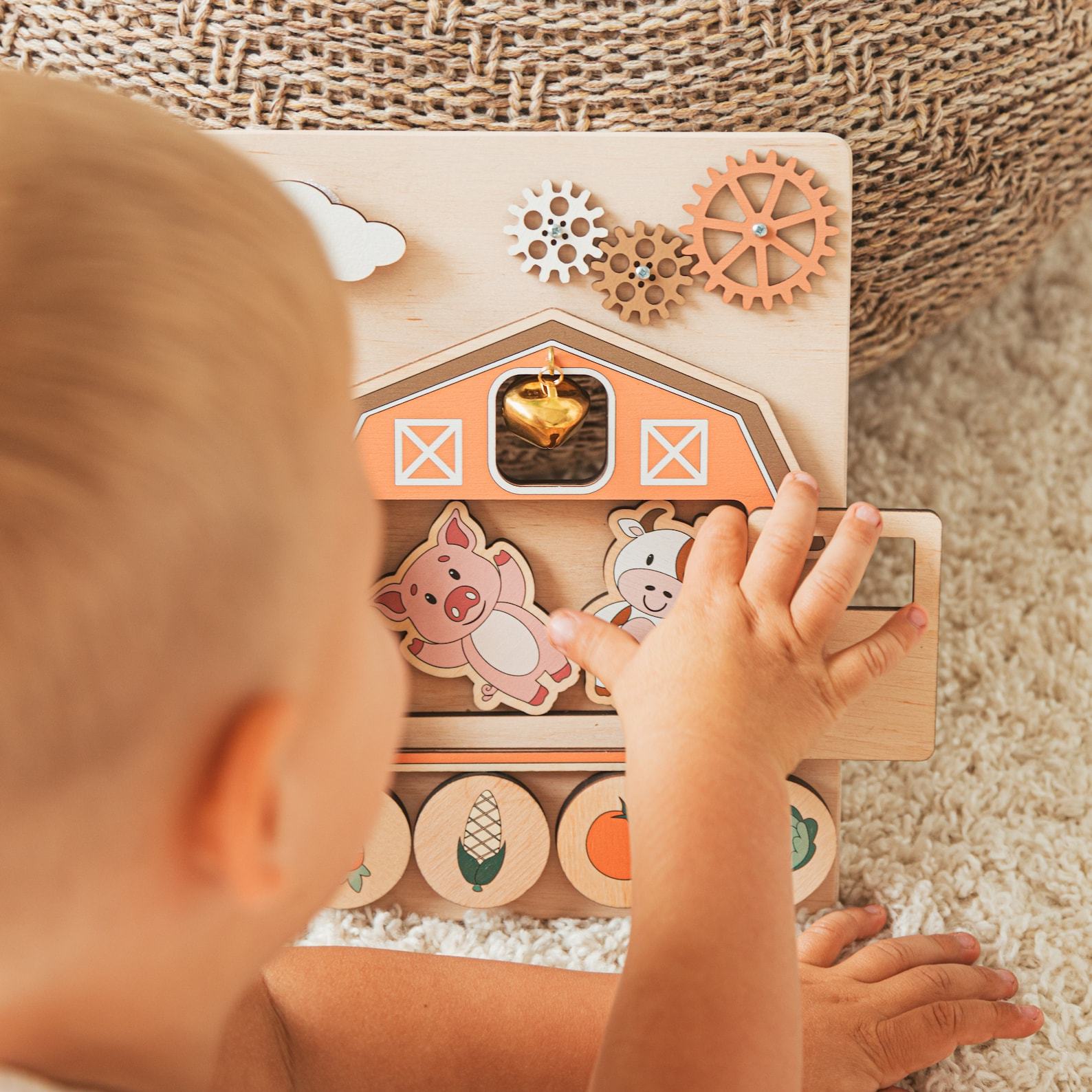 Personalized Sensory Busy Board A Woodland Adventure for Curious Toddlers