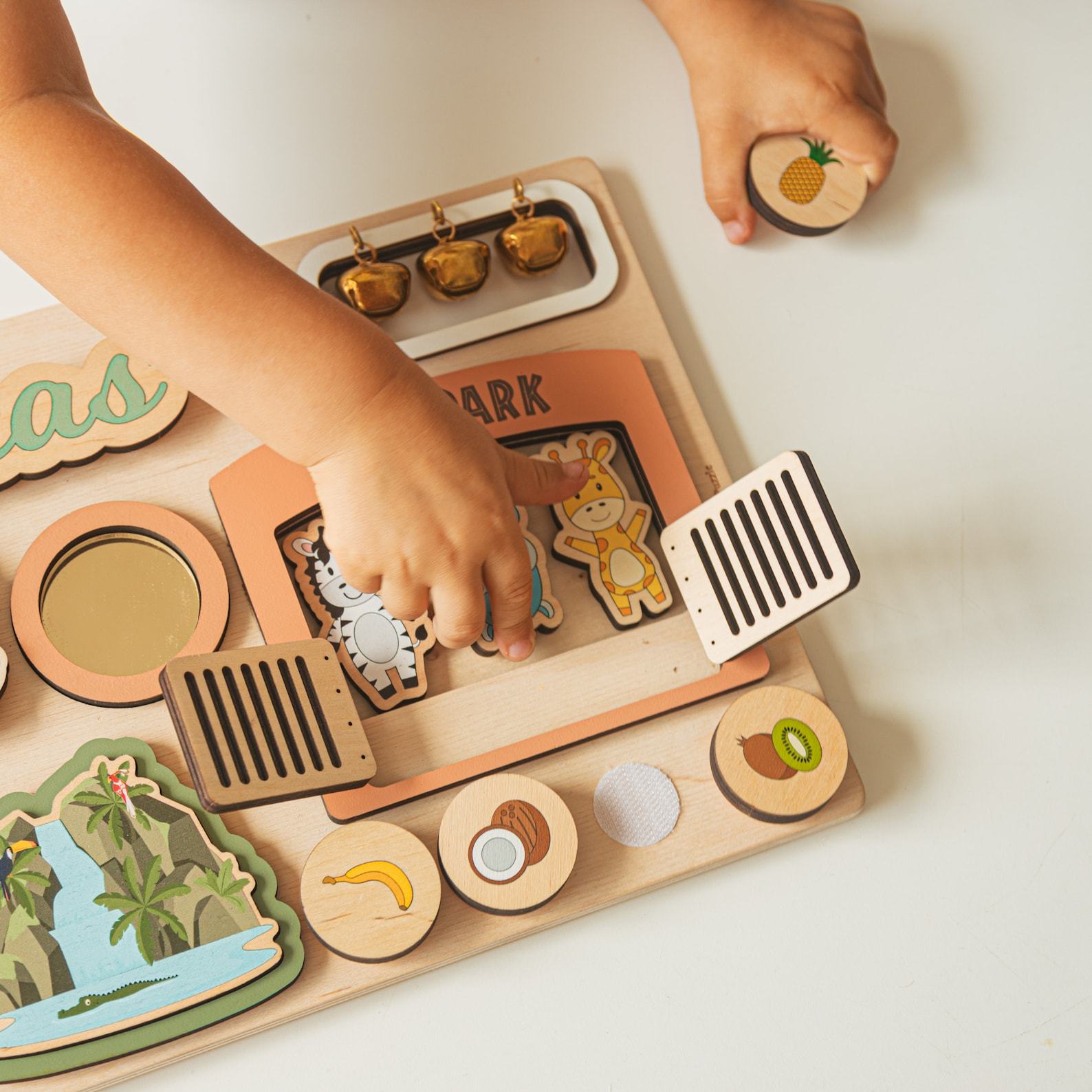 Personalized Sensory Busy Board A Woodland Adventure for Curious Toddlers