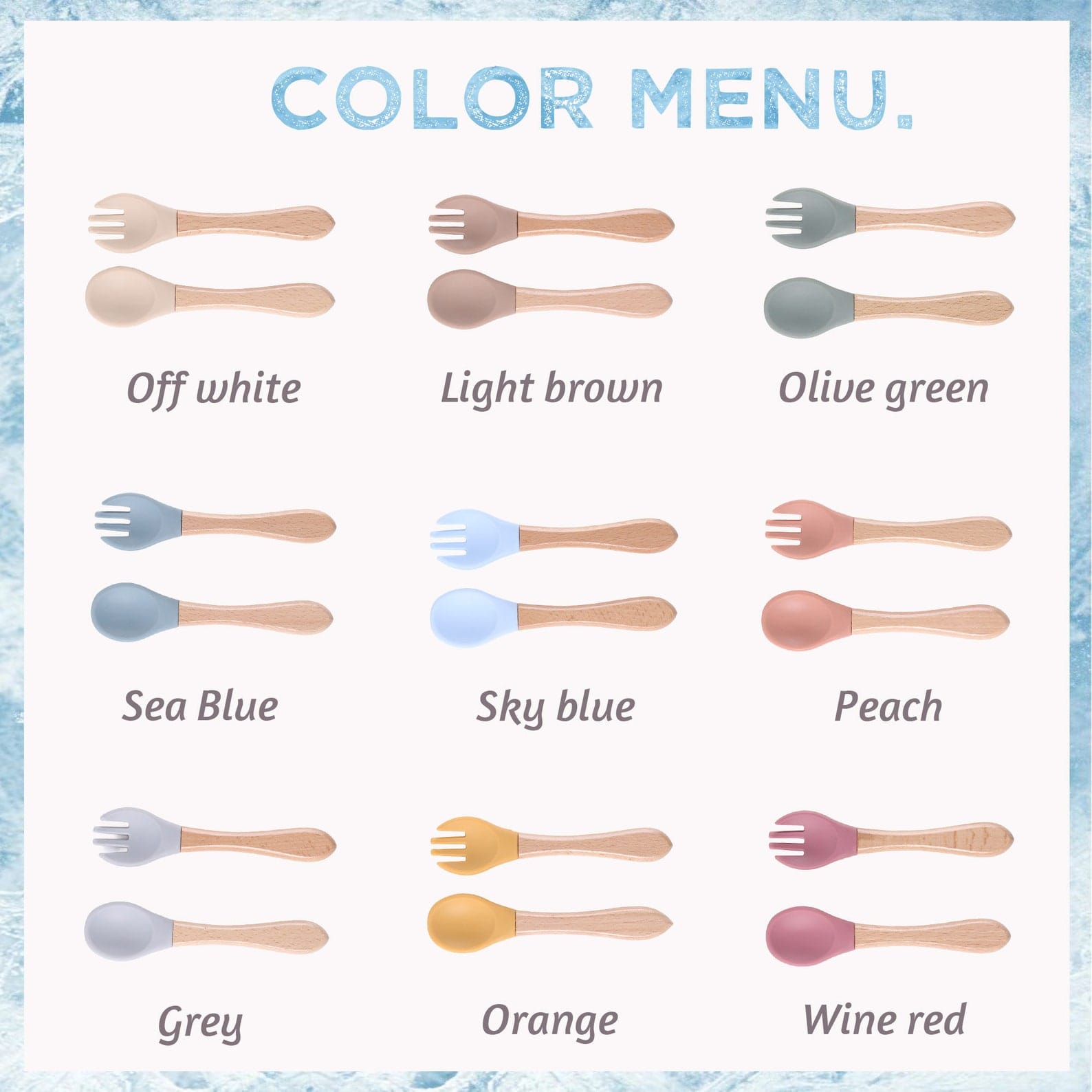 Personalized Silicone Baby Spoon & Fork Set – Safe First Feeding Utensils – Baby Shower Present