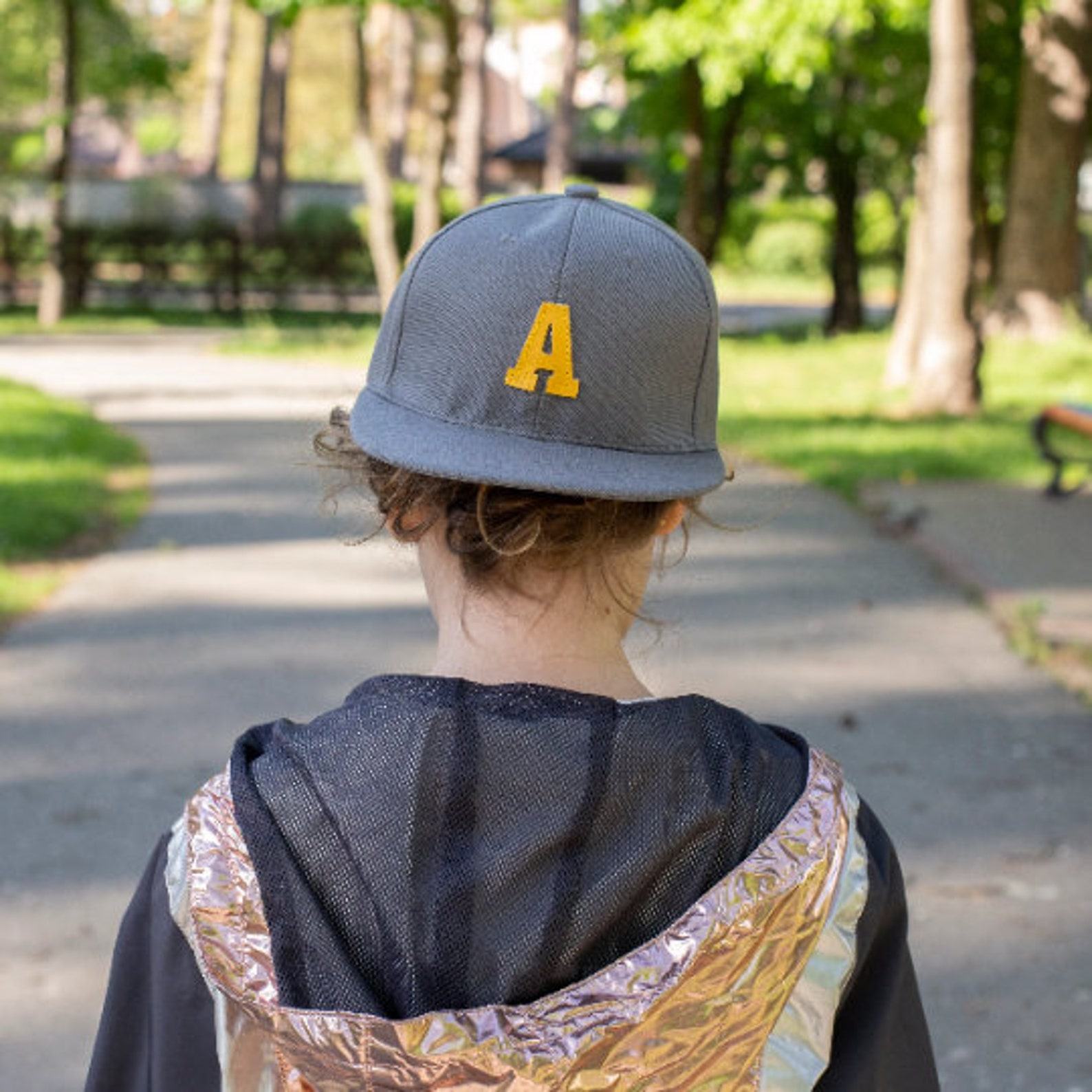 Personalized Snapback Hat for Kids Embroidered Custom Letters, Perfect for Boys, Girls, Announcements, and Family