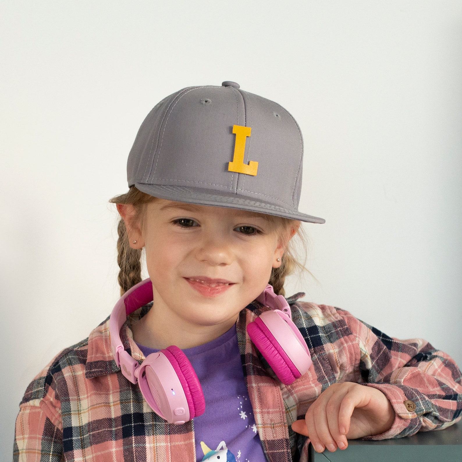 Personalized Snapback Hat for Kids Embroidered Custom Letters, Perfect for Boys, Girls, Announcements, and Family