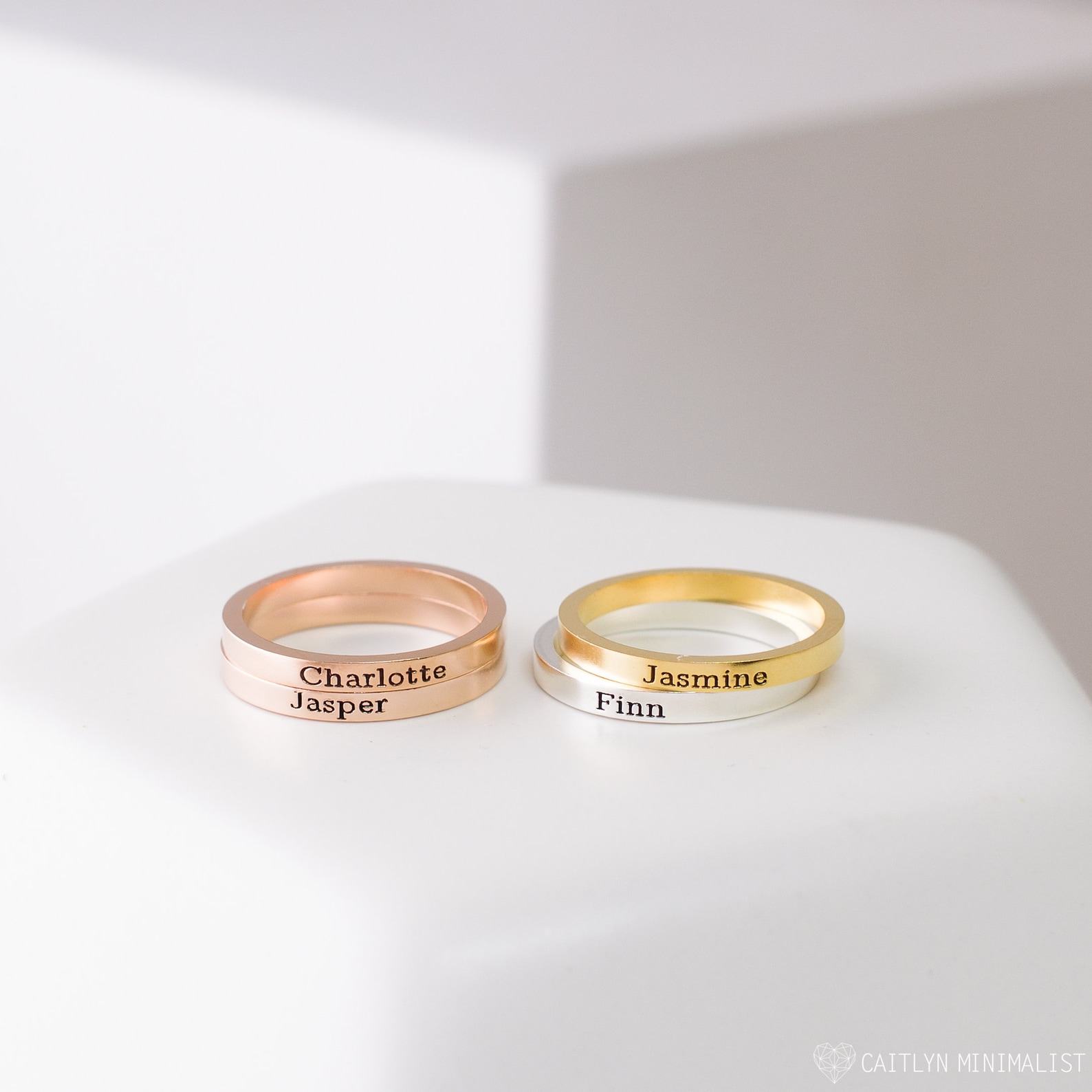 Personalized Stacking Ring Create a Unique Statement with Your Custom Message