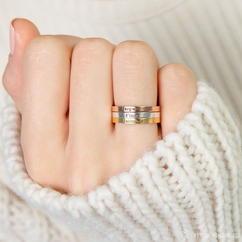 Personalized Stacking Ring Create a Unique Statement with Your Custom Message