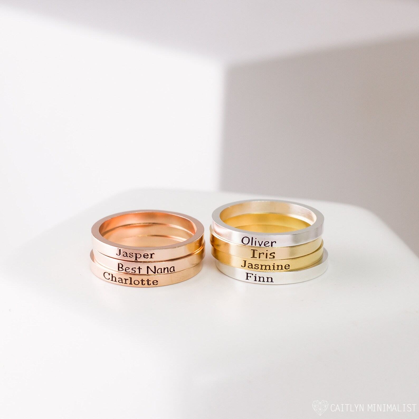 Personalized Stacking Ring Create a Unique Statement with Your Custom Message