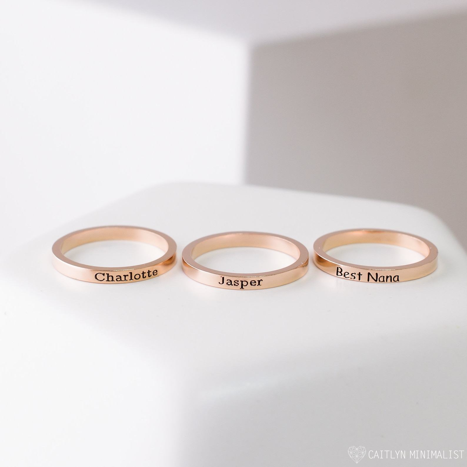 Personalized Stacking Ring Create a Unique Statement with Your Custom Message