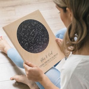 Personalized Star Map on Wood Capture Your Special Night Sky
