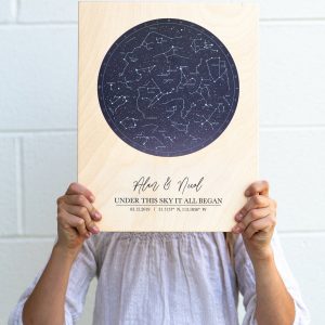 Personalized Star Map on Wood Capture Your Special Night Sky