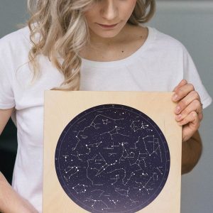 Personalized Star Map on Wood Capture Your Special Night Sky