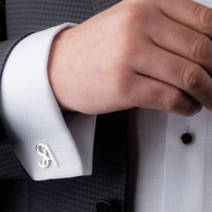 Personalized Sterling Silver Initial Cufflinks Elevate Your Style with Timeless Elegance