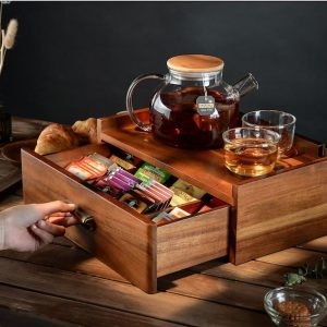 Personalized Tea Haven Engrave Your Tea Ritual with Our Custom Tea Organizer