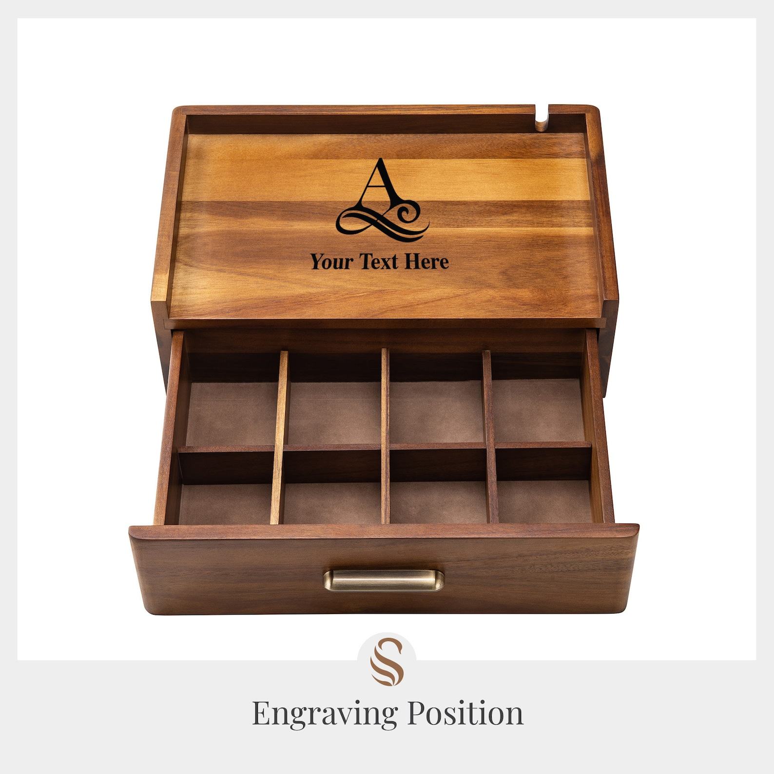 Personalized Tea Haven Engrave Your Tea Ritual with Our Custom Tea Organizer