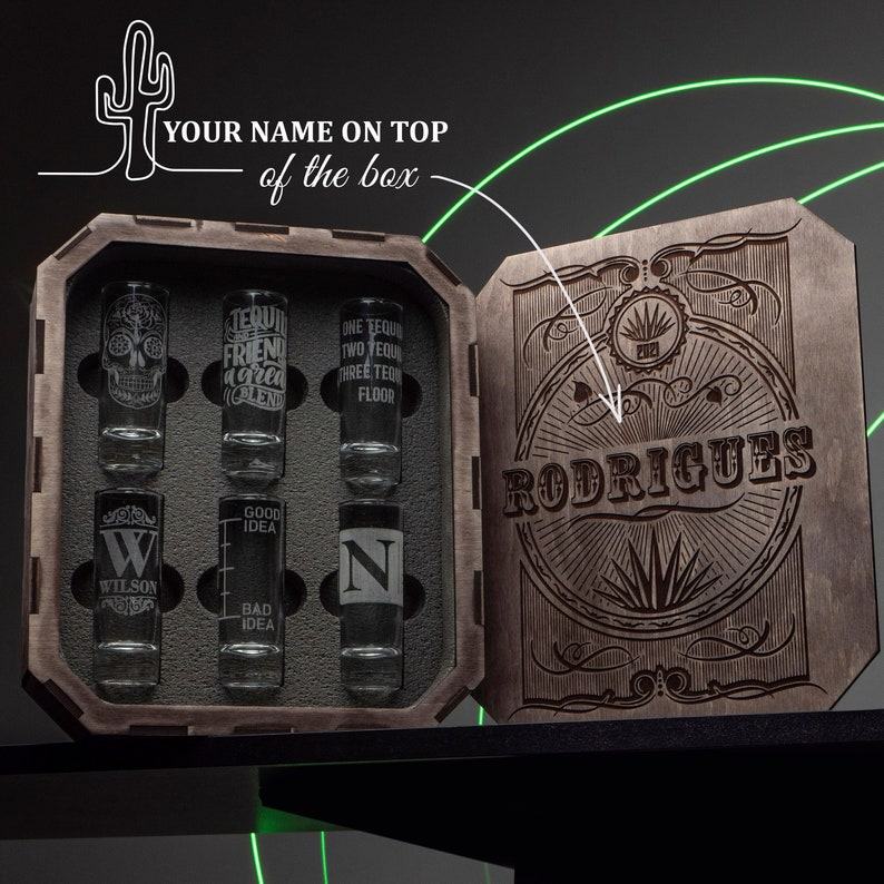 Personalized Tequila Glasses with Flight Board The Interesting  Item for Any Occasion